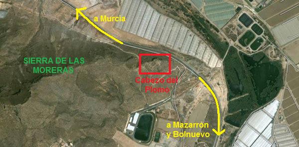 Mapa Cabezo del Plomo Mazarron Murcia