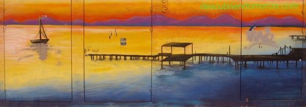 Grafo del Mar Menor con La Manga al fondo